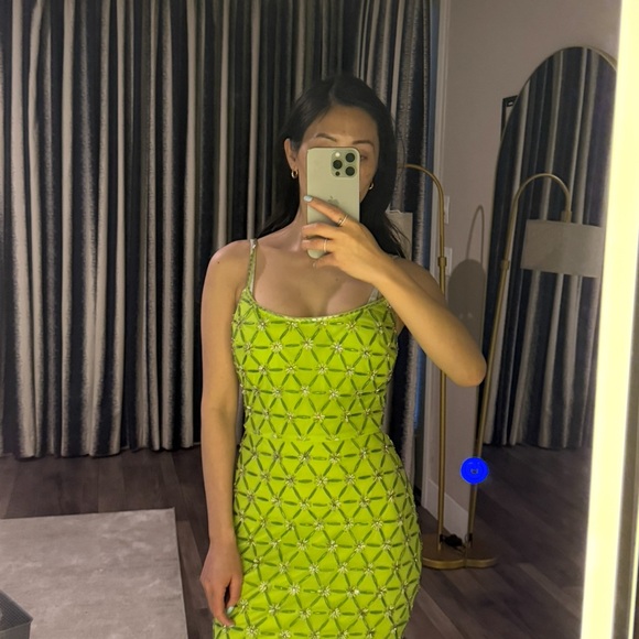 Mac Duggal Green Slip Mini Dress for Night Out - Picture 6 of 6